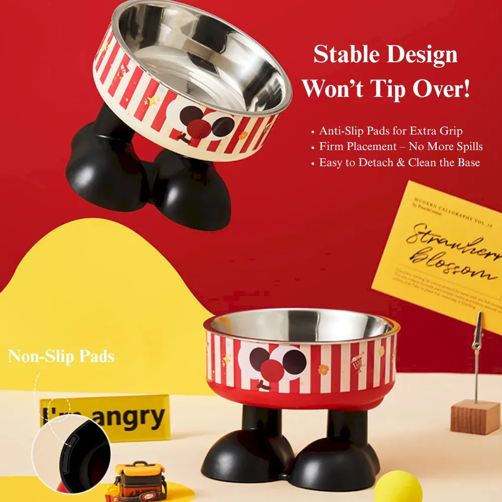 Elevated Anti Spill Pet Bowl with Detachable Stainless Steel Insert