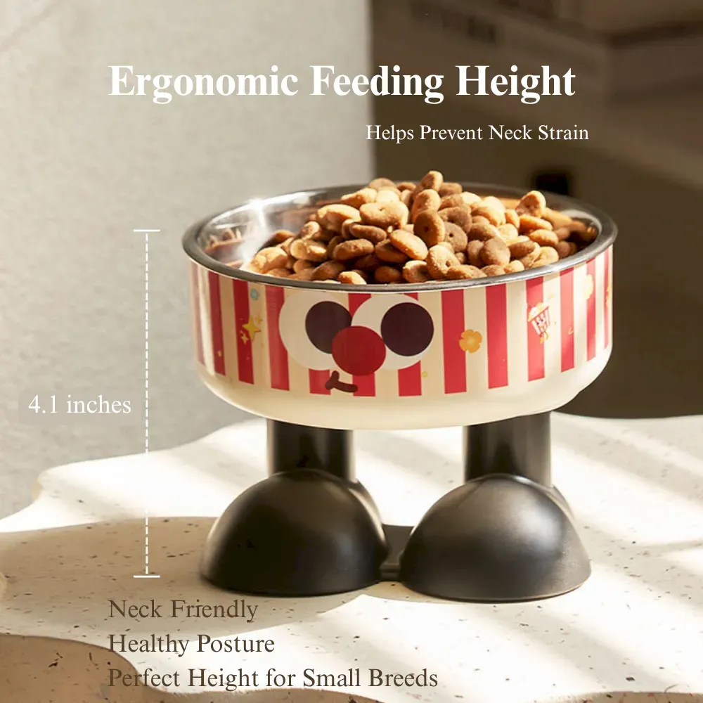Elevated Anti Spill Pet Bowl with Detachable Stainless Steel Insert