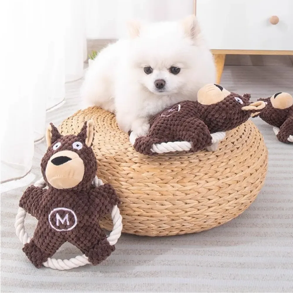Plush Dog Toy Whth Rope_5 Plush Dog Toy Whth Rope_5