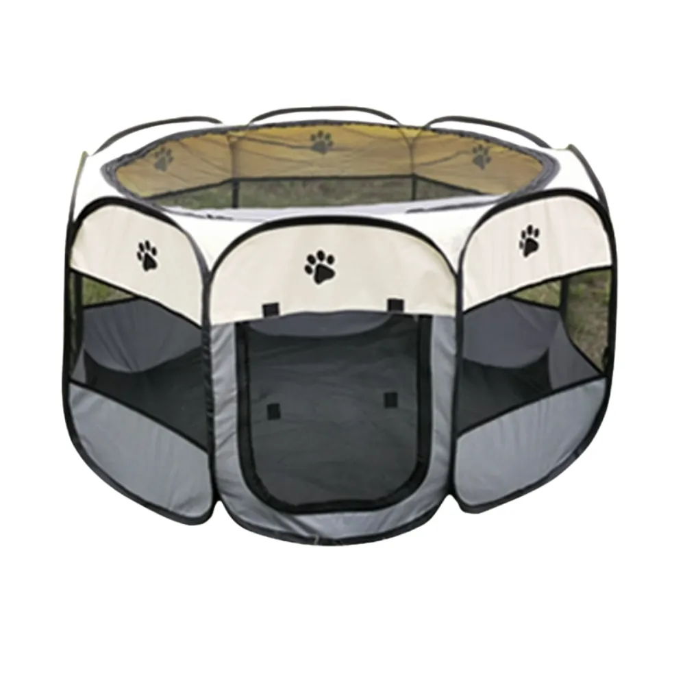 Foldable Dog Playpen Grey Foldable Dog Playpen Grey