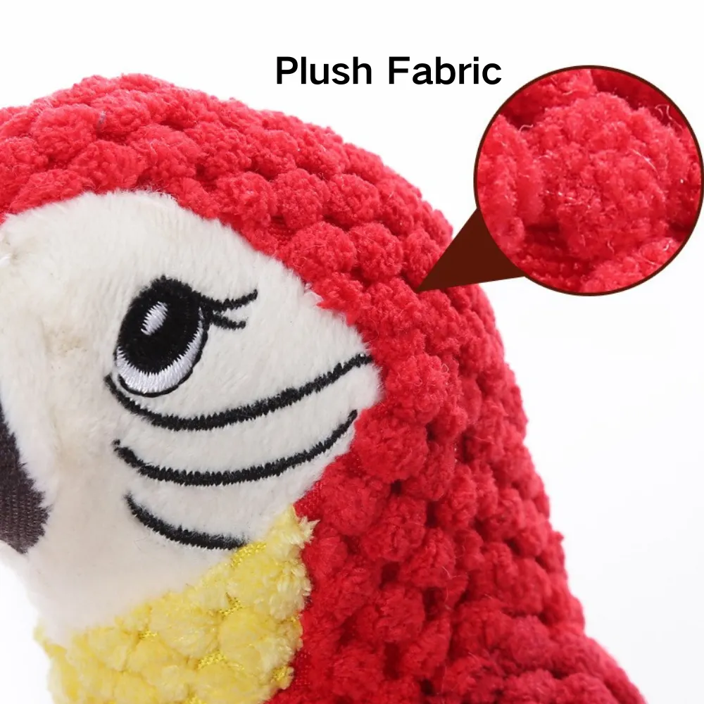 Chew Resistant Plush Parrot Dog Toy Surface