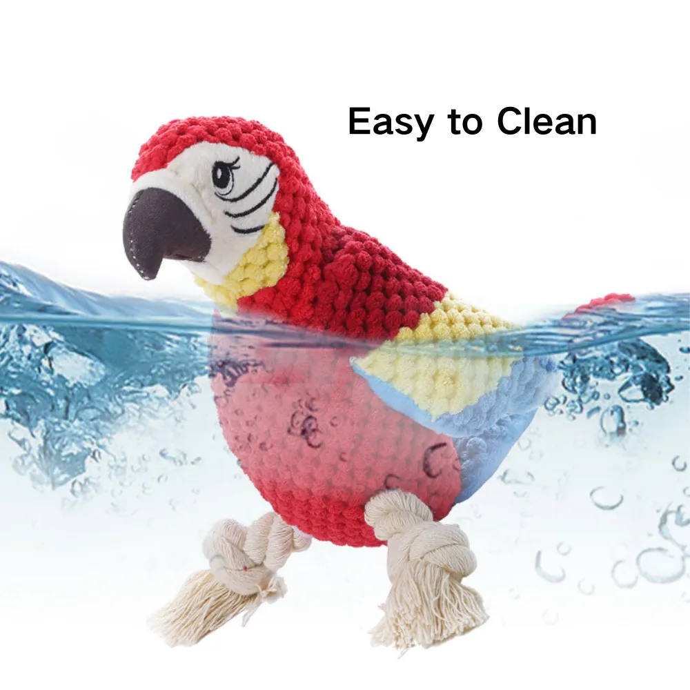 Wash Chew Resistant Plush Parrot Dog Toy 
