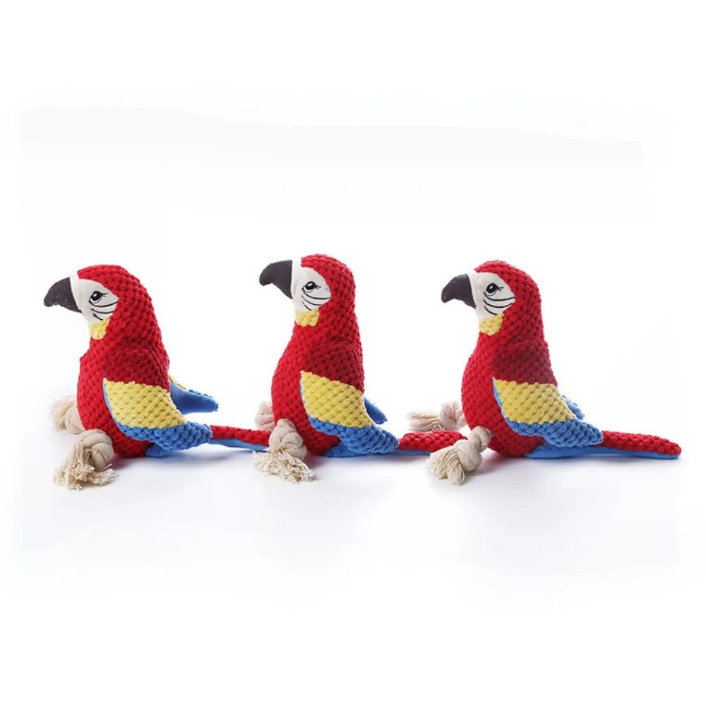 Chew Resistant Plush Parrot Dog Toy_1