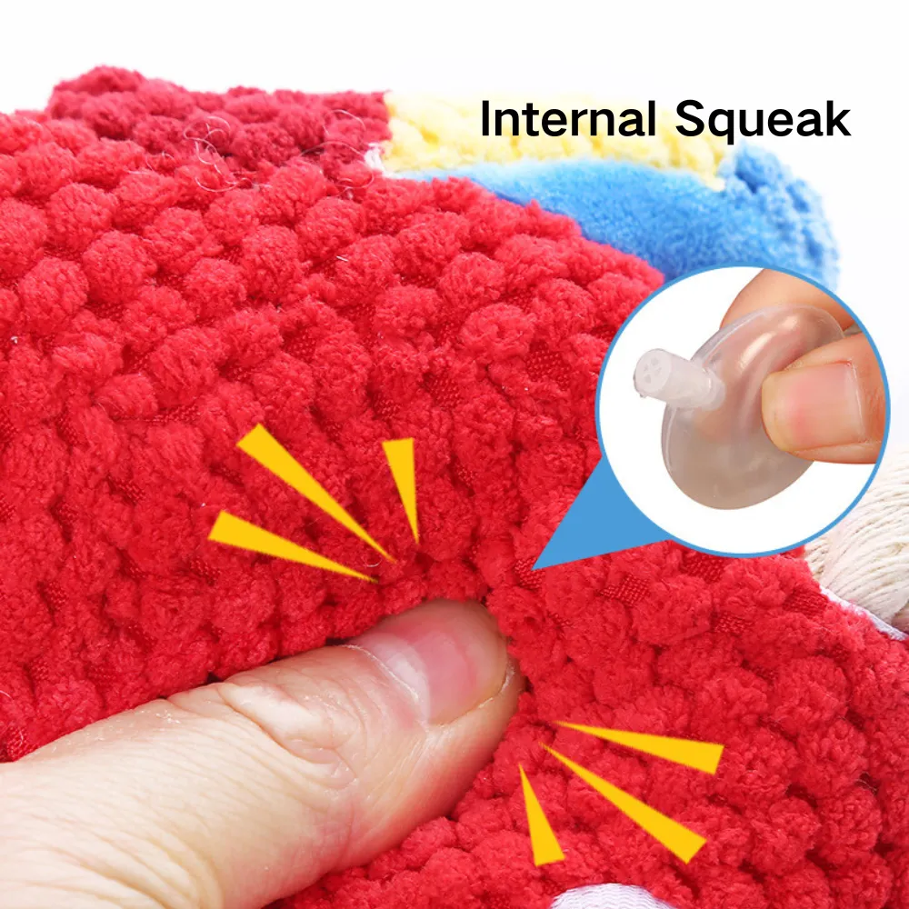 Chew Resistant Plush Parrot Dog Toy Internal Squeak (2)