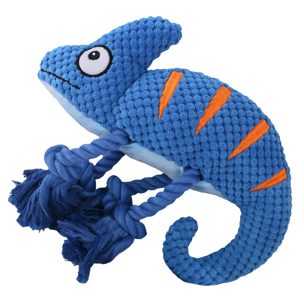  Blue Chameleon Interactive Durable Squeaky Dog Toy