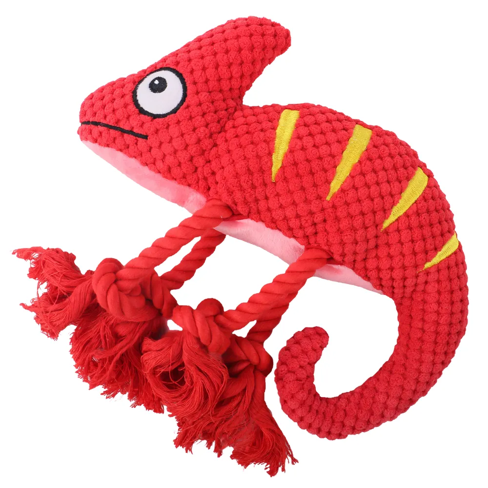 Red Chameleon Interactive Durable Squeaky Dog Toy