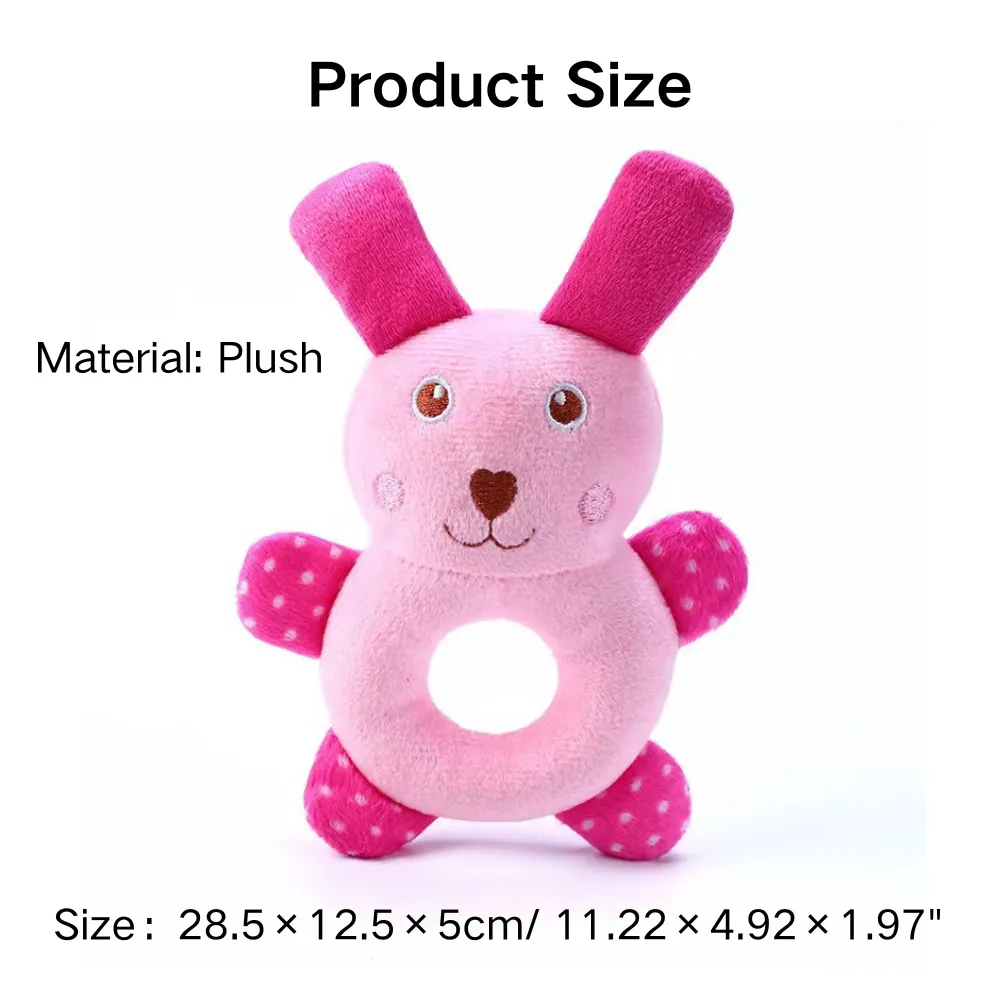 Rabbit-style plush toy with squeaker design Size