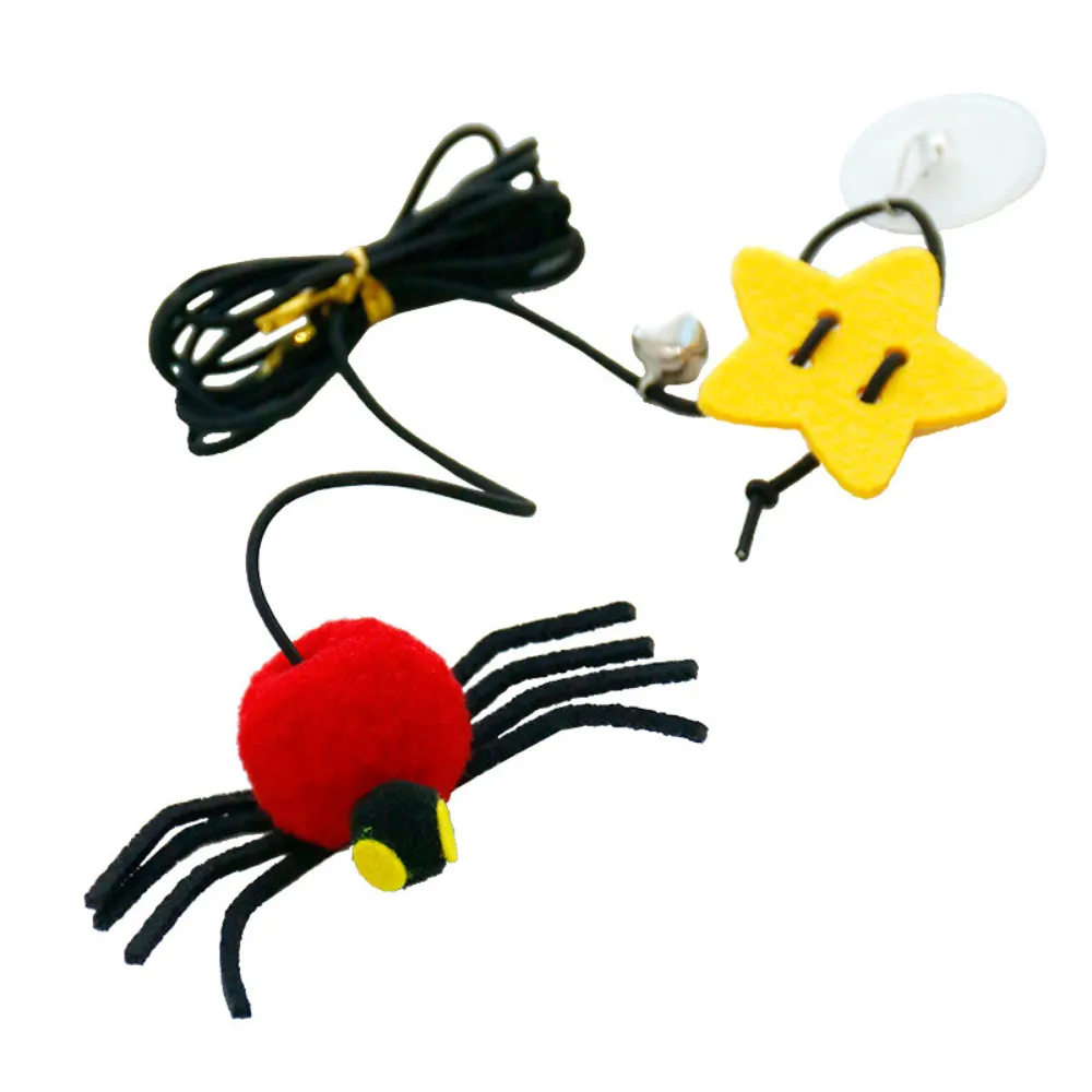 Spider-shaped Cat Toy with Elastic Rope Spider-shaped Cat Toy with Elastic Rope