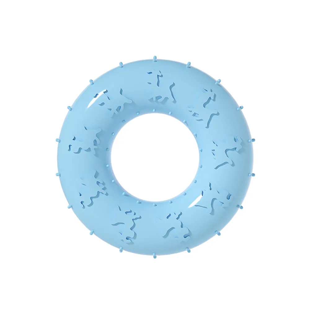 TPR Puppy Chew Teething Ring Toy Blue