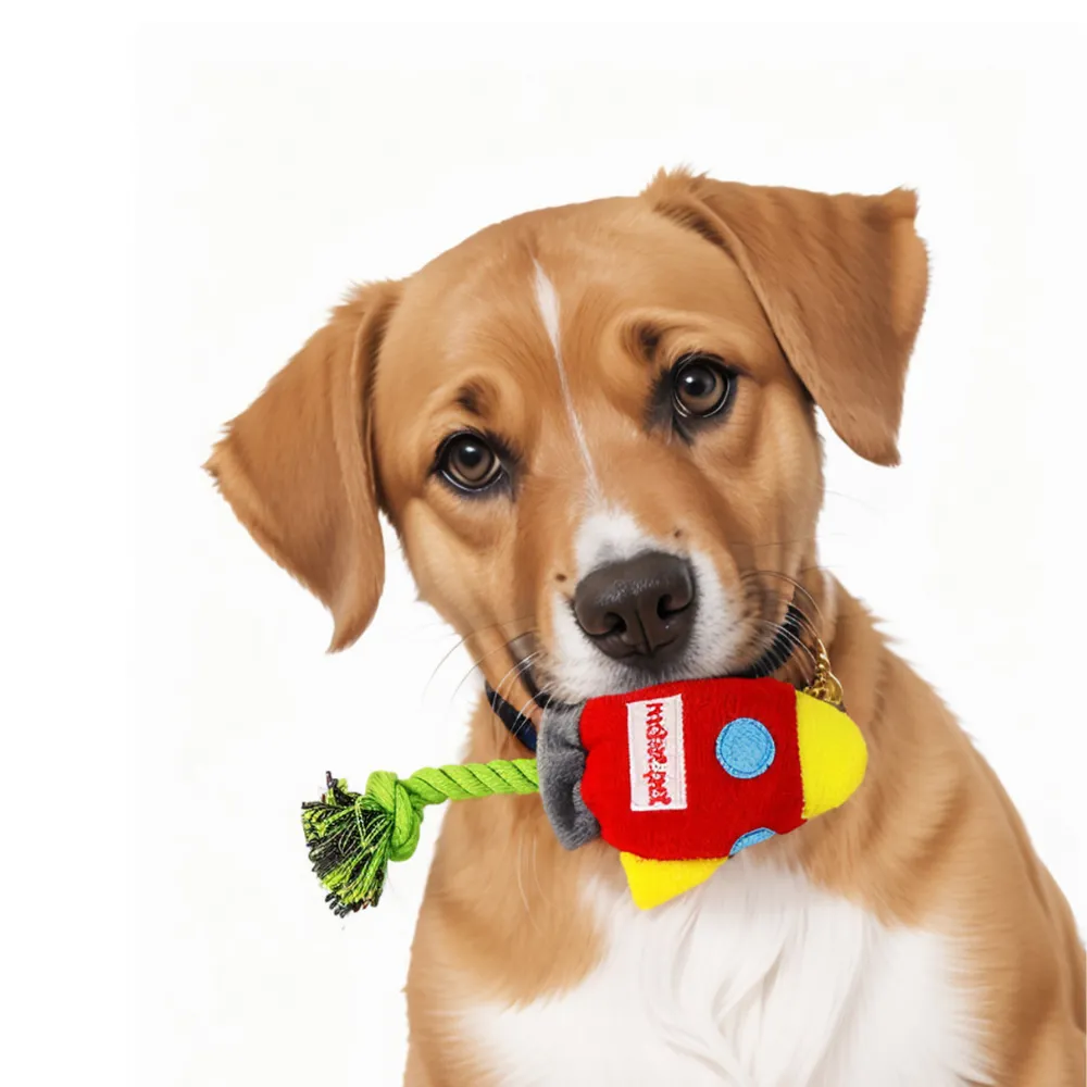 Rocket Rope Plush Dog Toy