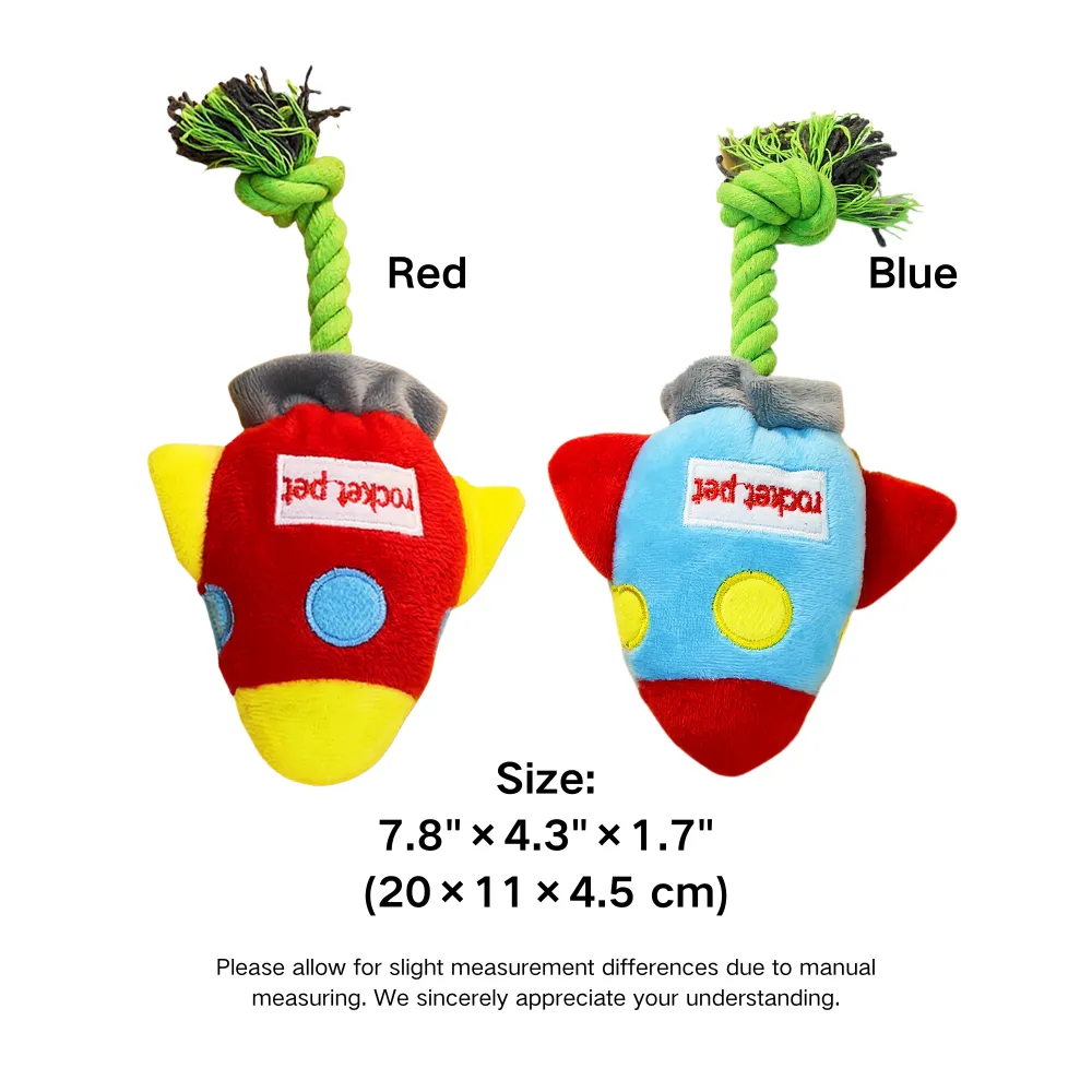 Rocket Rope Plush Dog Toy Size