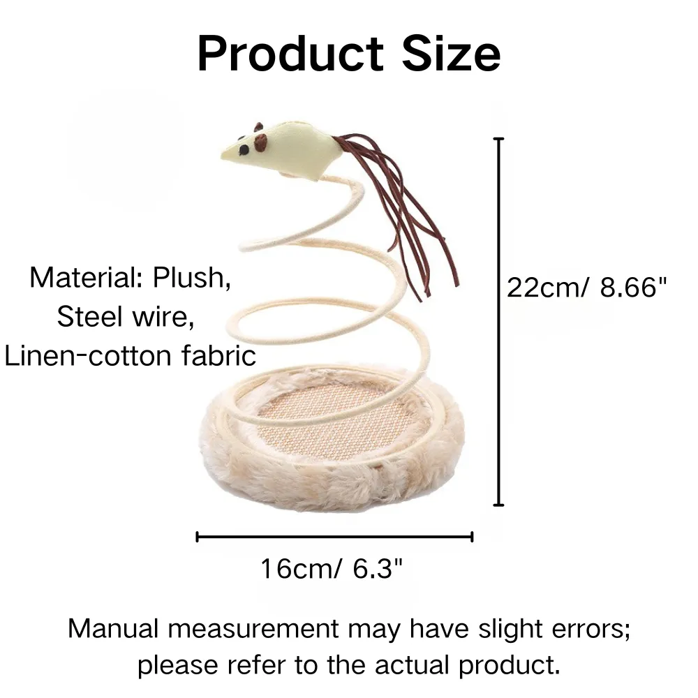 Mouse Fish Style Plush Cat Toy Size