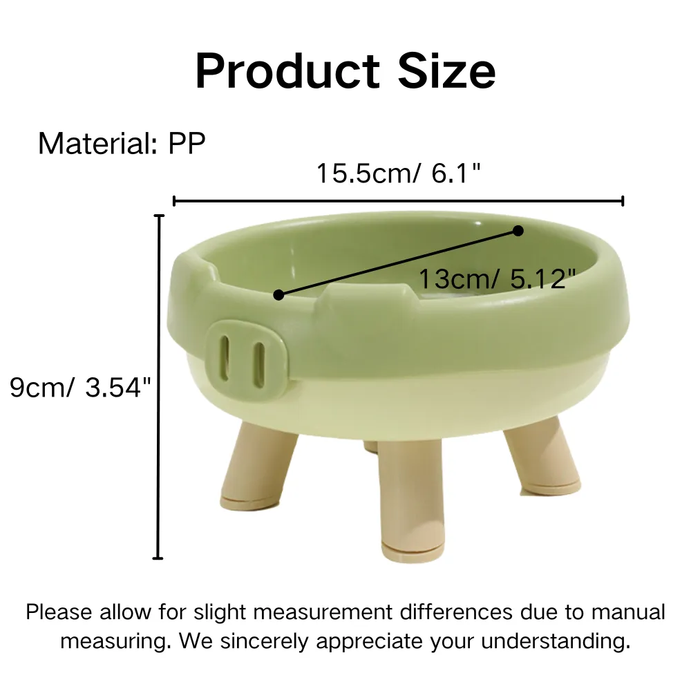 Detachable Inner Bowl Design Four-Paw Pig Snout  PP Cat Bowl Size
