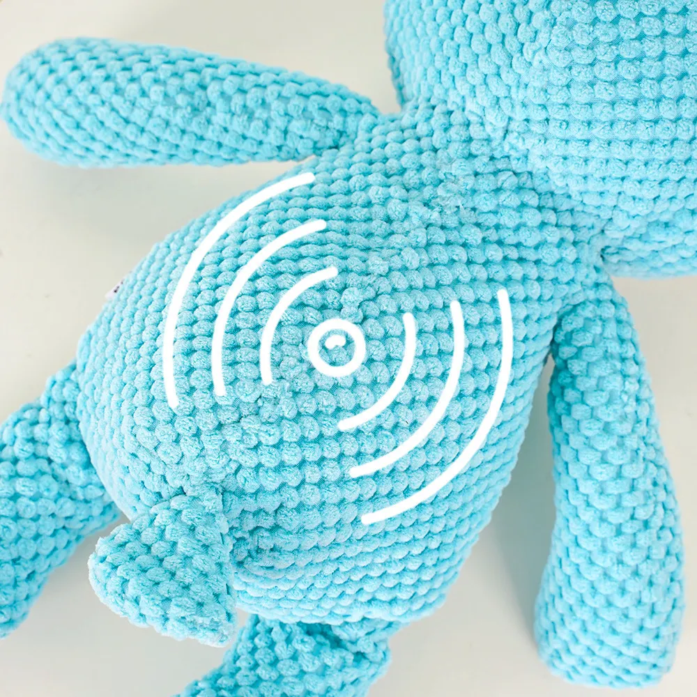 Squeaky Blue Bear Plush Dog Toy_1