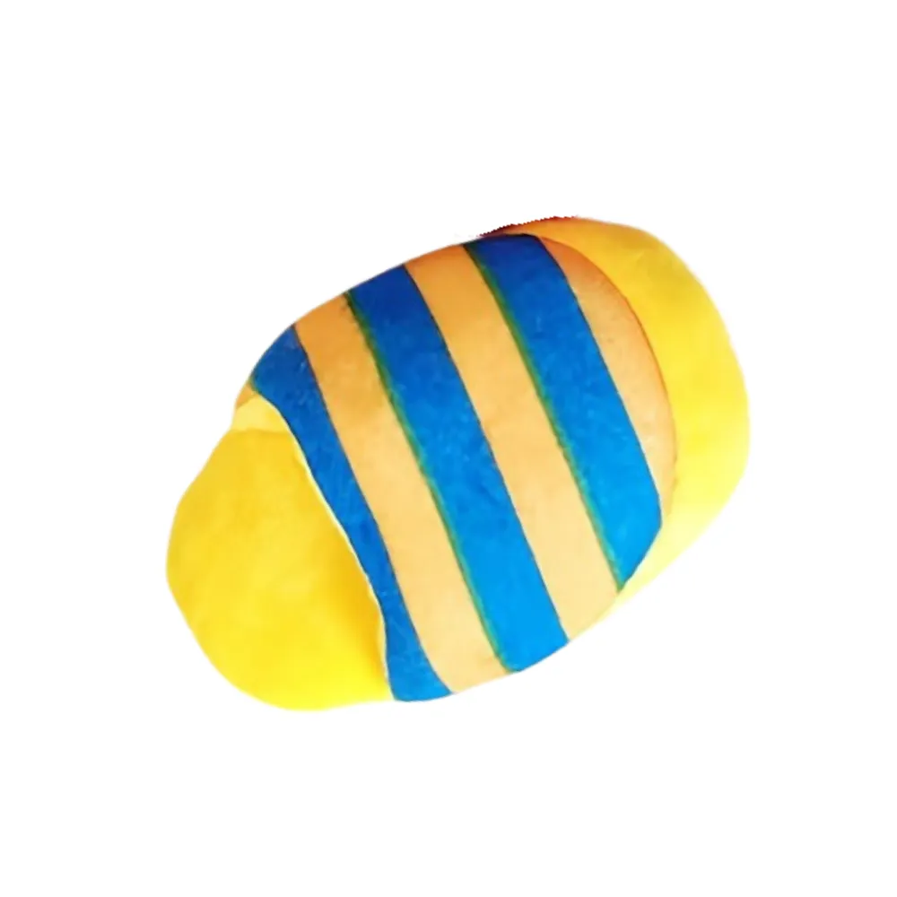 Squeaky Striped Slipper Plush Chew Toy Blue