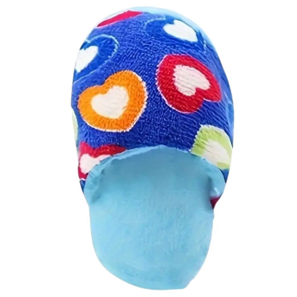 Squeaky Floral Slipper Plush Chew Toy Blue