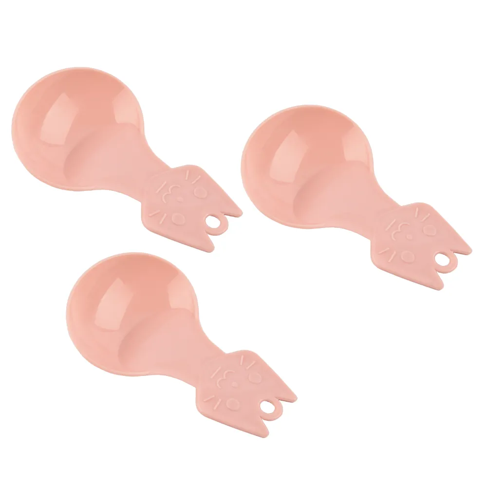 Plastic Cat Shaped Pet Food Scoop Pink 3pcs Plastic Cat Shaped Pet Food Scoop Pink 3pcs