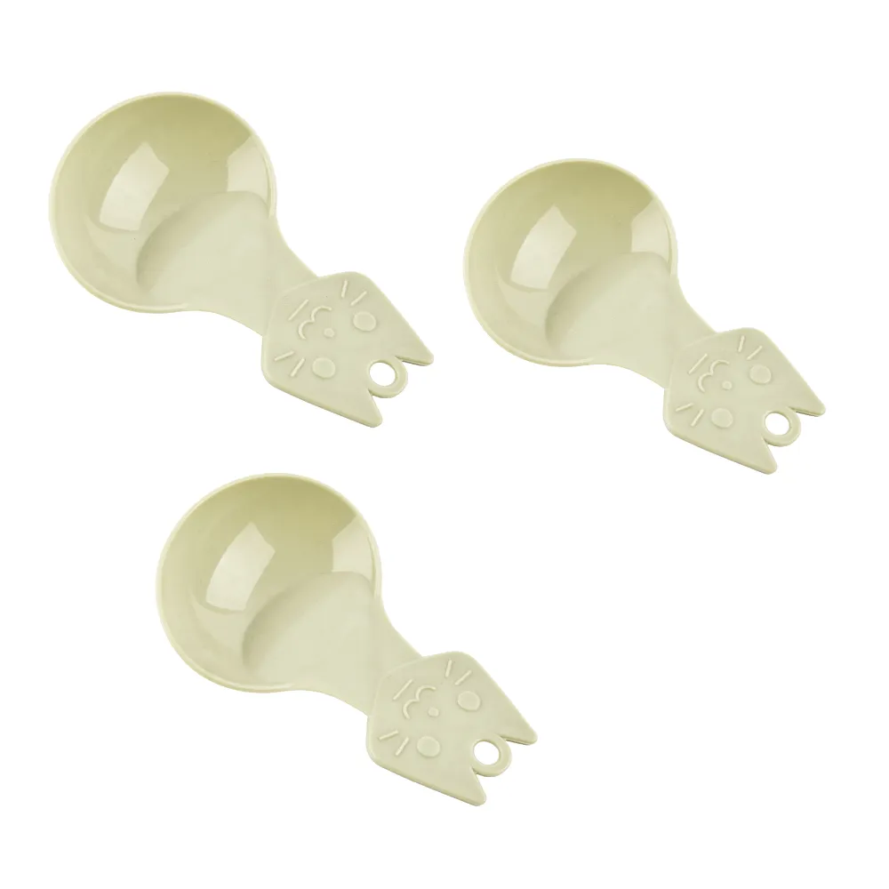 Plastic Cat Shaped Pet Food Scoop Green 3pcs Plastic Cat Shaped Pet Food Scoop Green 3pcs