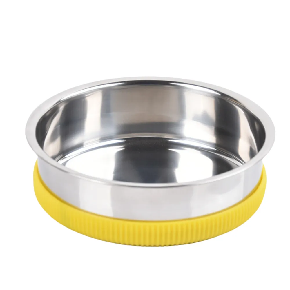Detachable Anti-Slip Durable Stainless Steel Pet Bowl Yellow Detachable Anti-Slip Durable Stainless Steel Pet Bowl Yellow
