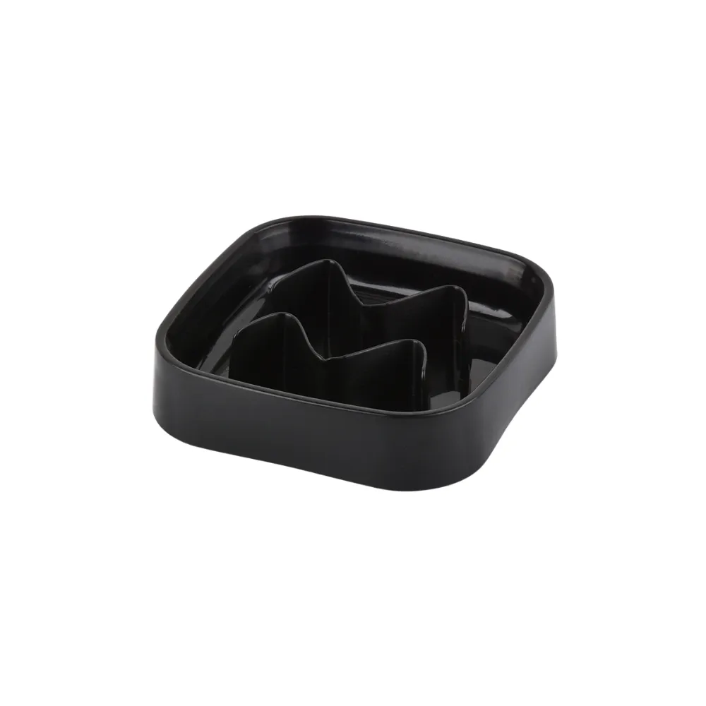 PP Slow Feeder Bowl with Wavy Columns Black