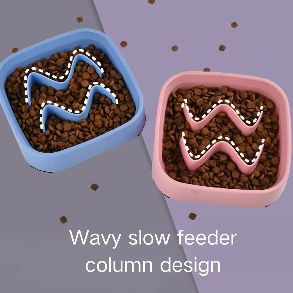 PP Slow Feeder Bowl with Wavy Columns_1