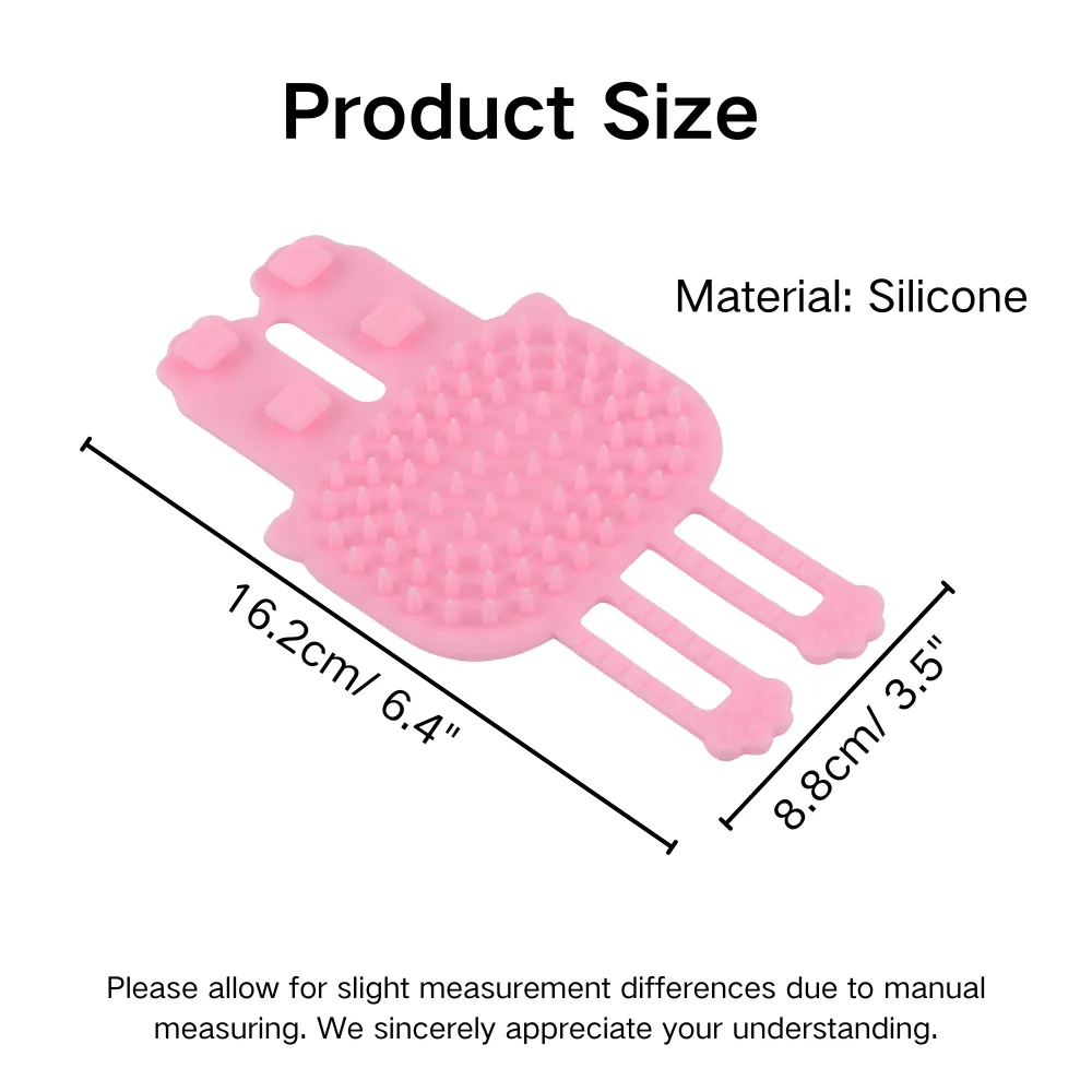 Soft Flexible Silicone Pet Grooming Massage Brush Size
