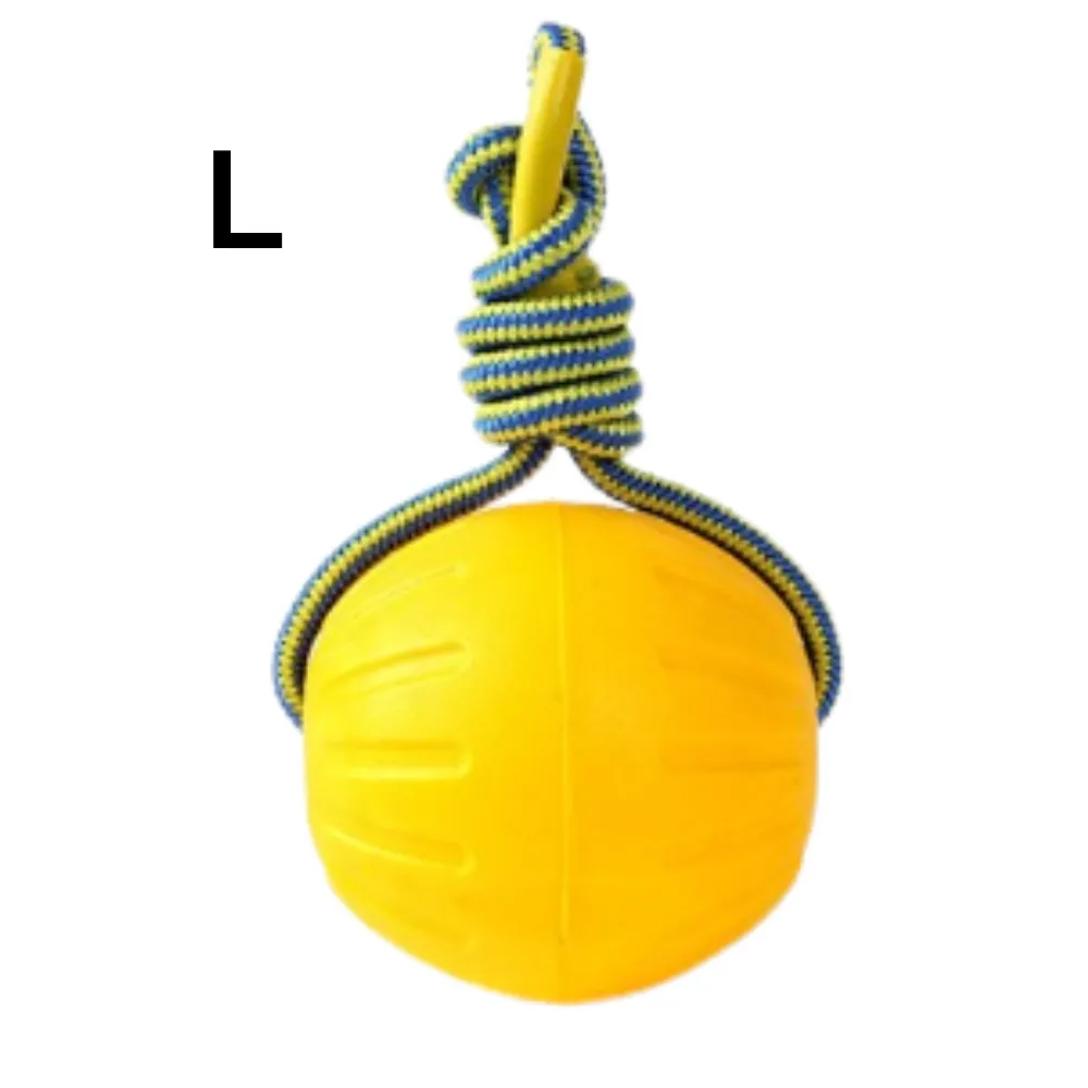Ball Dog Toy with Rope Handle L Ball Dog Toy with Rope Handle L