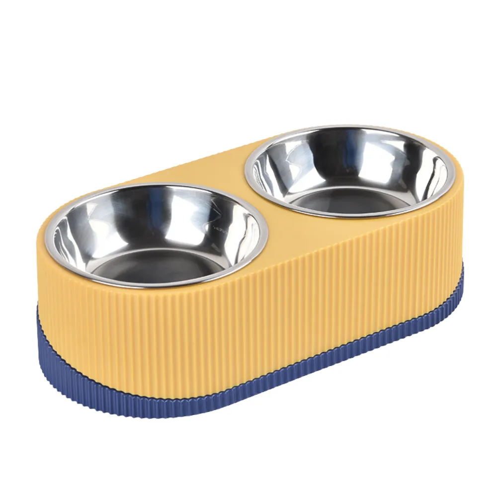 Pet Food Water Bowl Yellow Pet Food Water Bowl Yellow