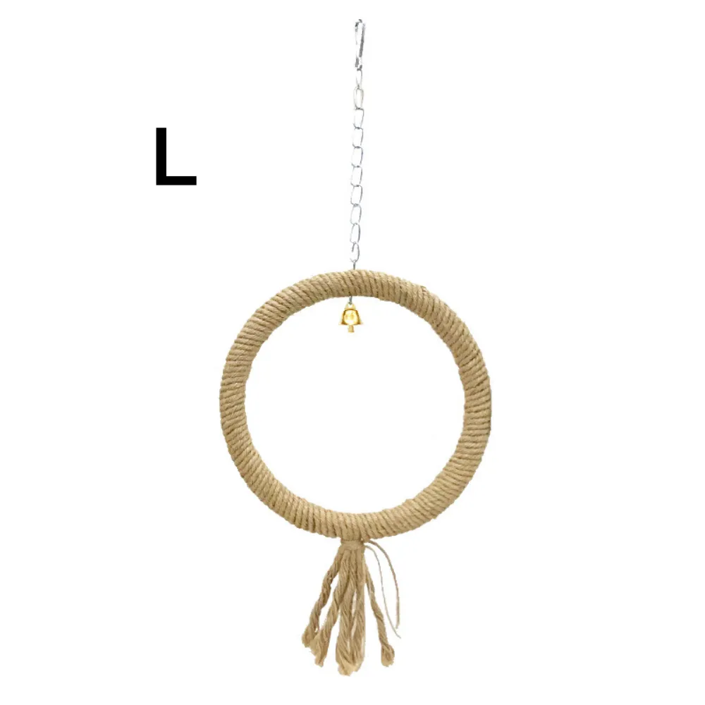 Hemp Rope Bird Swing Ring Toy L Hemp Rope Bird Swing Ring Toy L