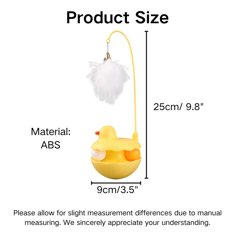 Duck ABS Tower Track Ball Cat Toy with Teaser Wand Size