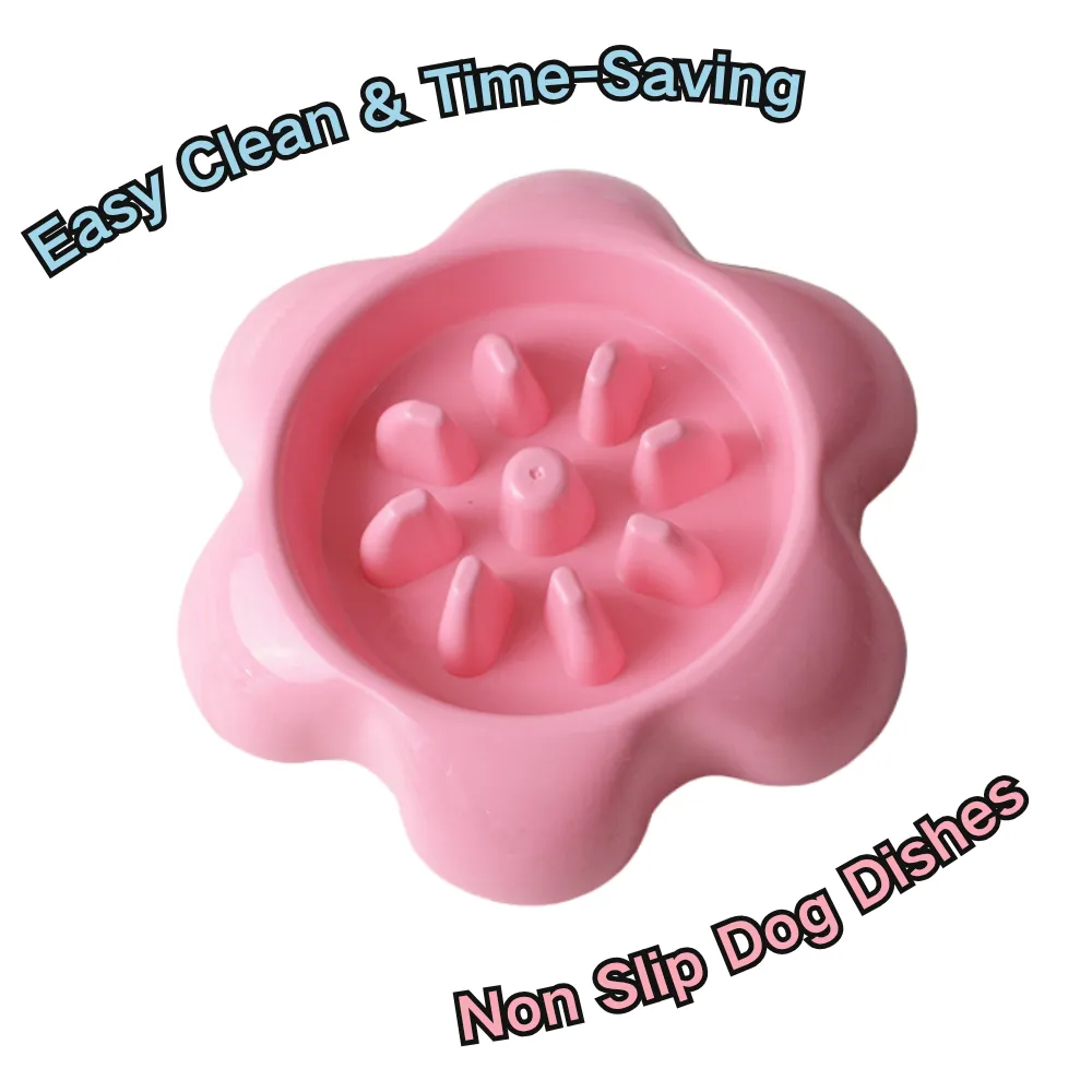 Flower Shape Pet Food Bowl Plastic Dog Bowl 