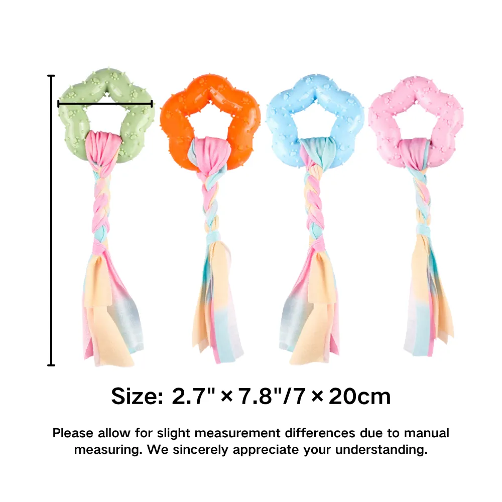 TPR Ring Braided Rope Dog Toy Size