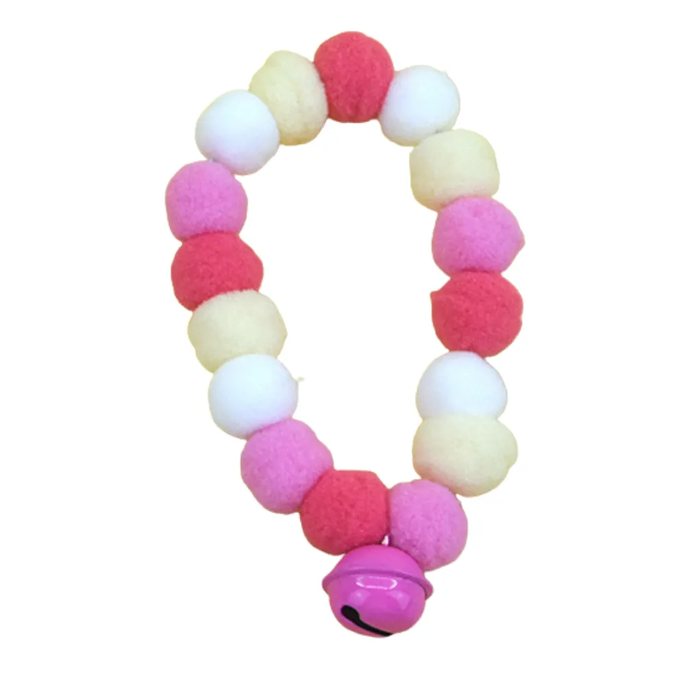 Fluffy Pom-Poms Plush Pet Collar with Bell_6