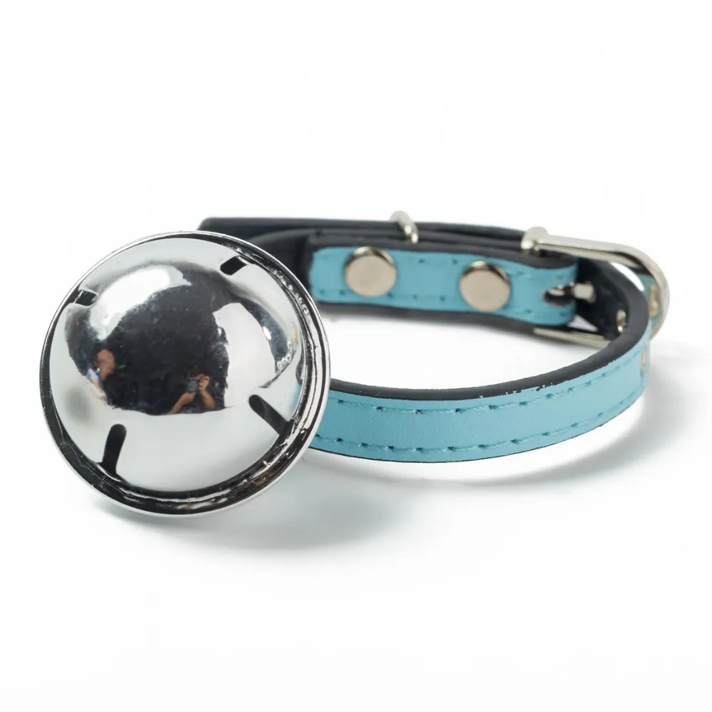 PU Leather Pet Collar with Bell_3