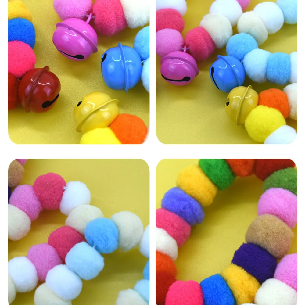 Fluffy Pom-Poms Plush Pet Collar with Bell_9