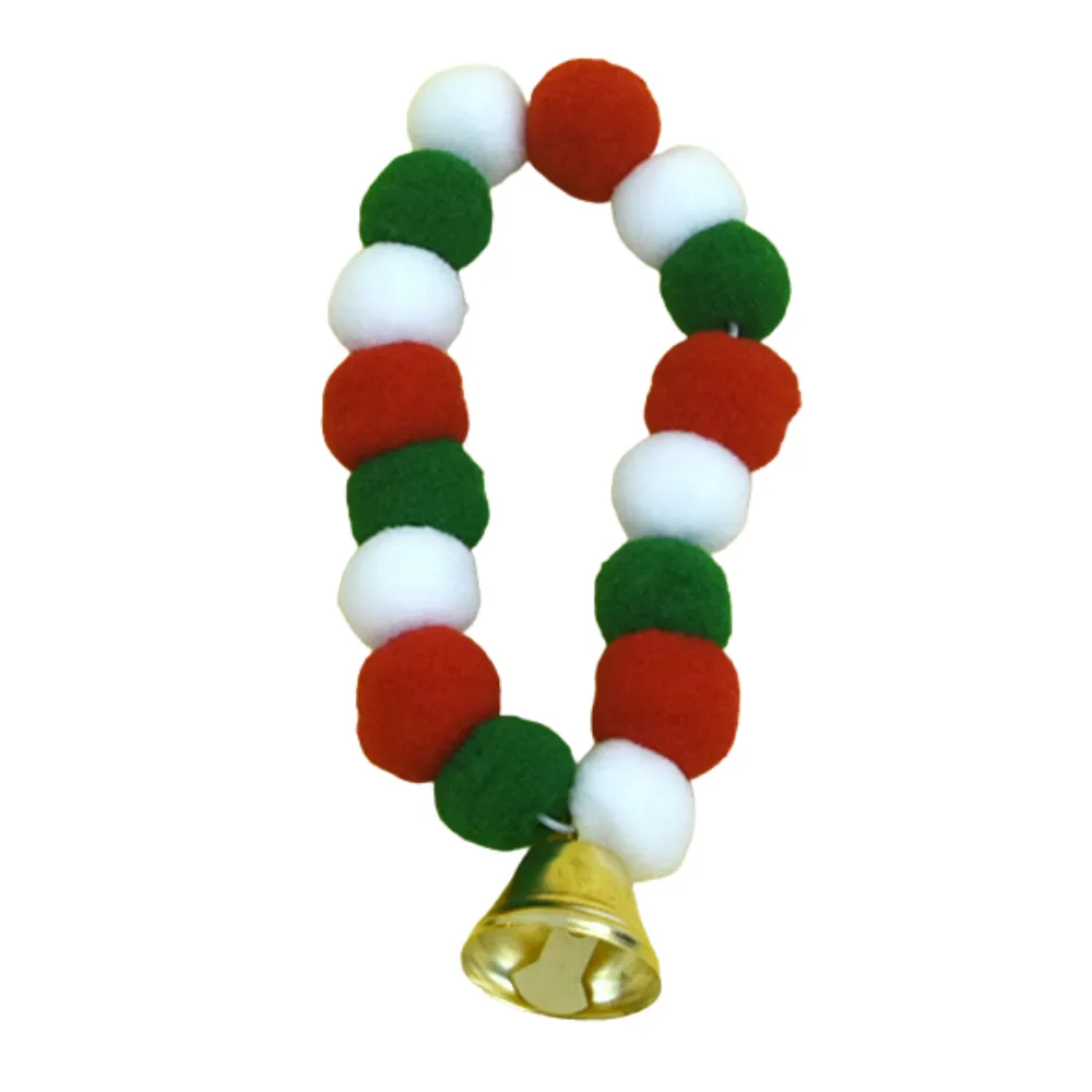 Fluffy Pom-Poms Plush Pet Collar with Bell_2