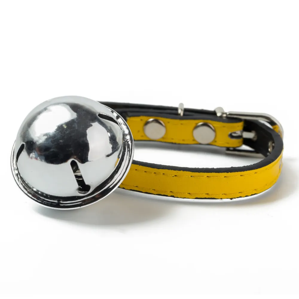PU Leather Pet Collar with Bell_1