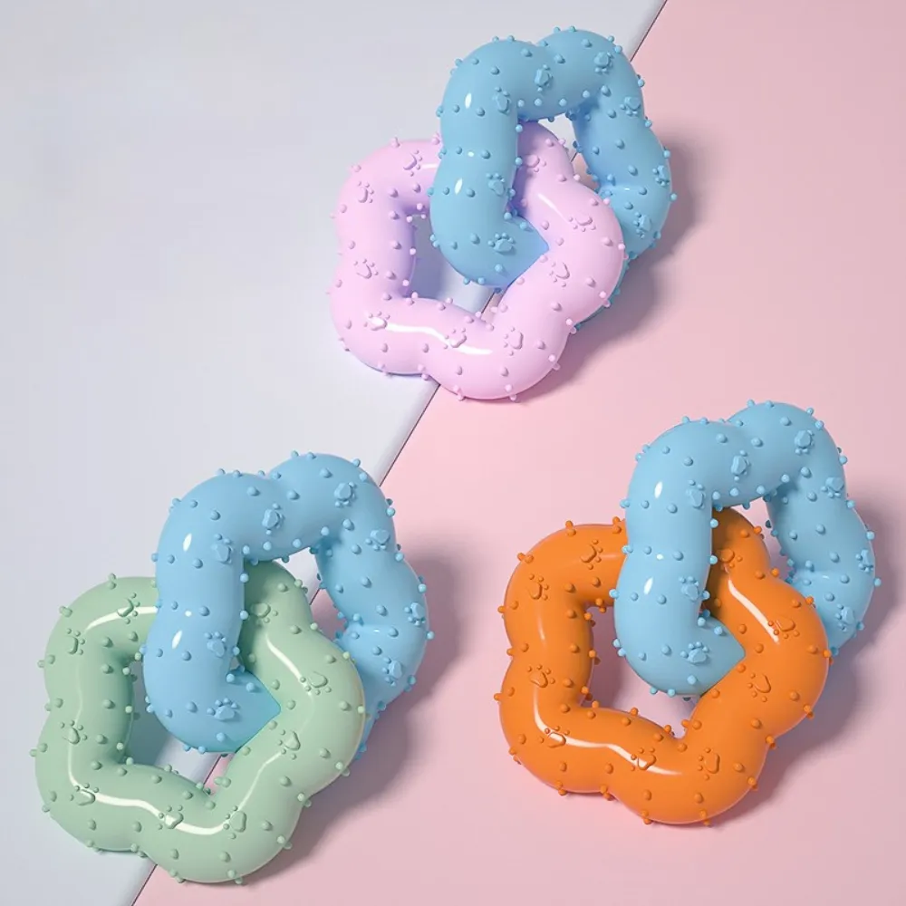 Dual-ring interlocking Flower-Shaped Durable TPR Dog Chew Toy_6