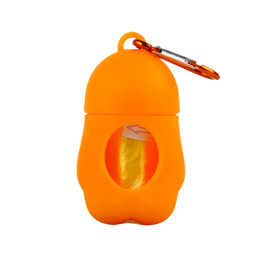 Paw-Shaped Dog Poop Bag Dispenser Orange