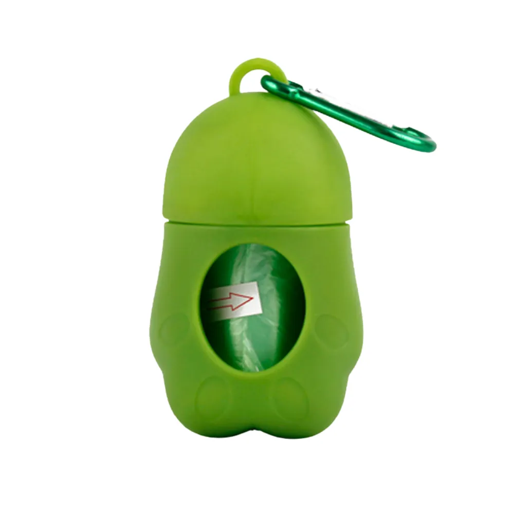 Paw-Shaped Dog Poop Bag Dispenser Green