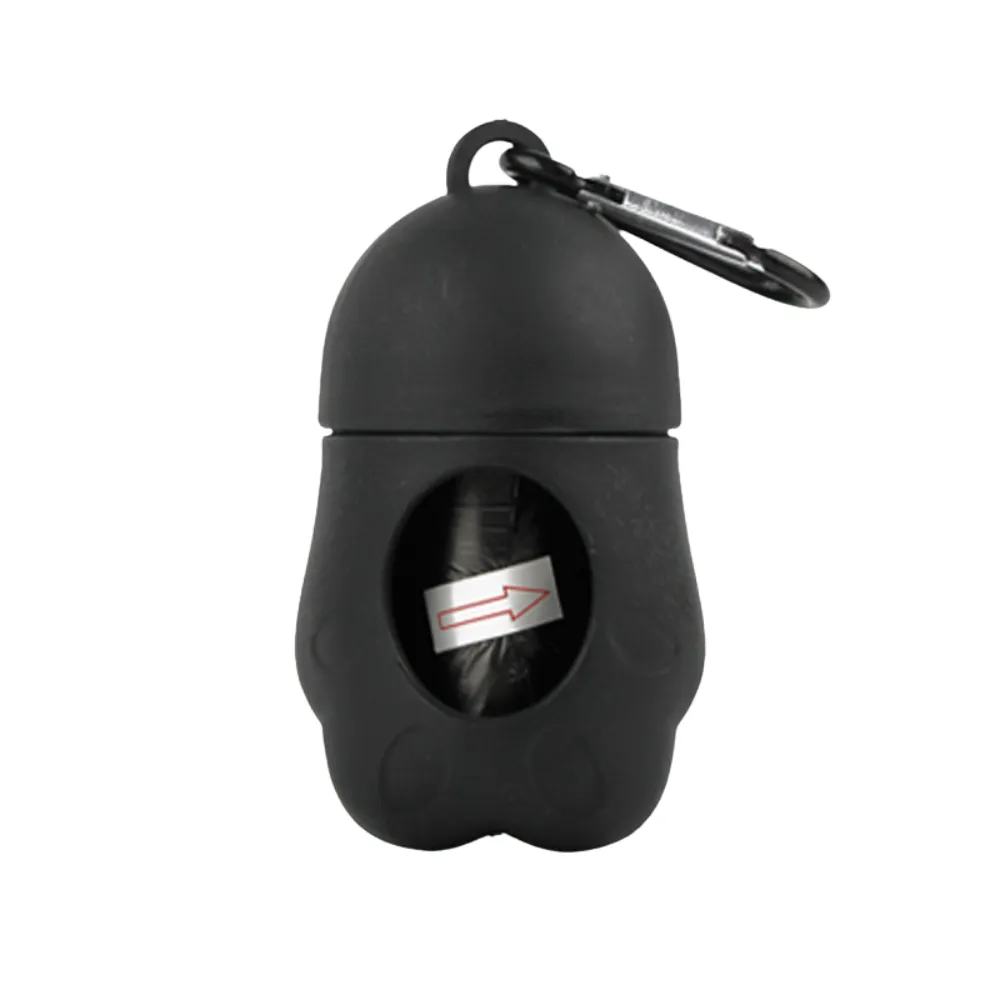 Paw-Shaped Dog Poop Bag Dispenser Black
