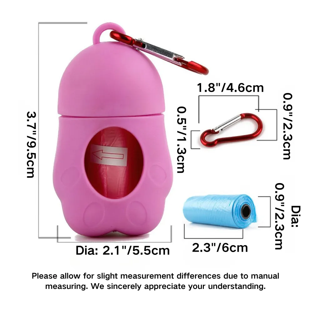 Paw-Shaped Dog Poop Bag Dispenser Size