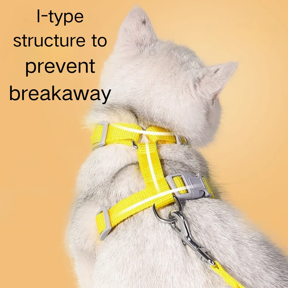 Anti-Escape Breathable Polyester Pet Harness with Leash3