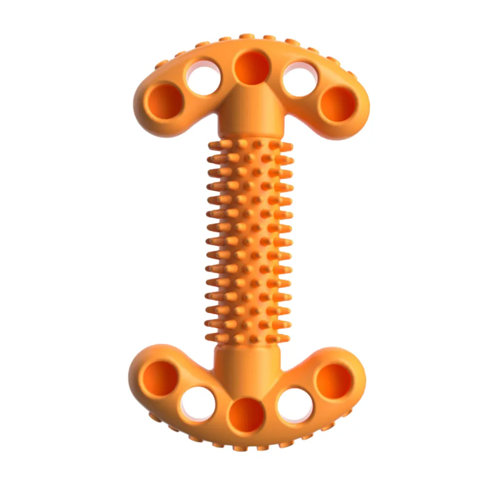 Bone Dumbbell Design TPR Dog Chew Toy Orange Bone Dumbbell Design TPR Dog Chew Toy Orange
