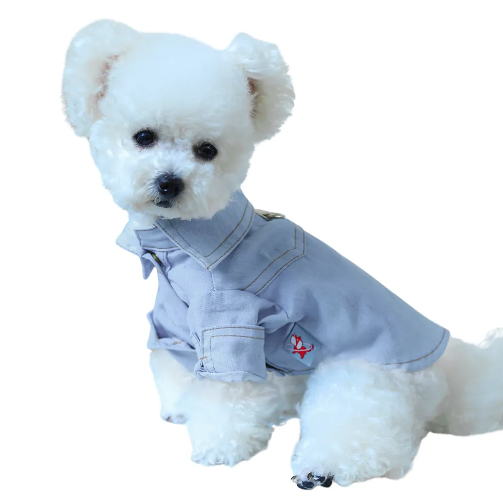 Cute and Minimalist Stylish Pet Denim Shirt with D-Ring2 Cute and Minimalist Stylish Pet Denim Shirt with D-Ring