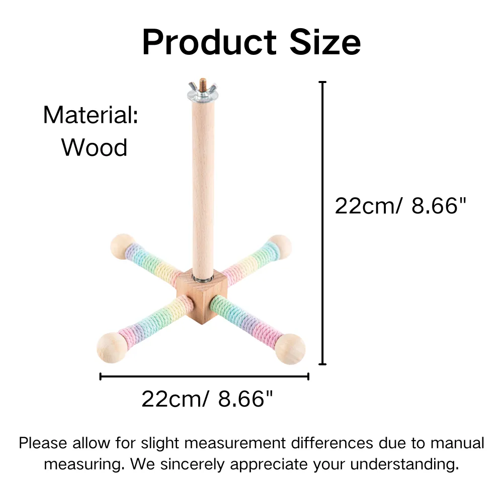 Colorful Hanging Cross-Rotating Wood Bird Toy