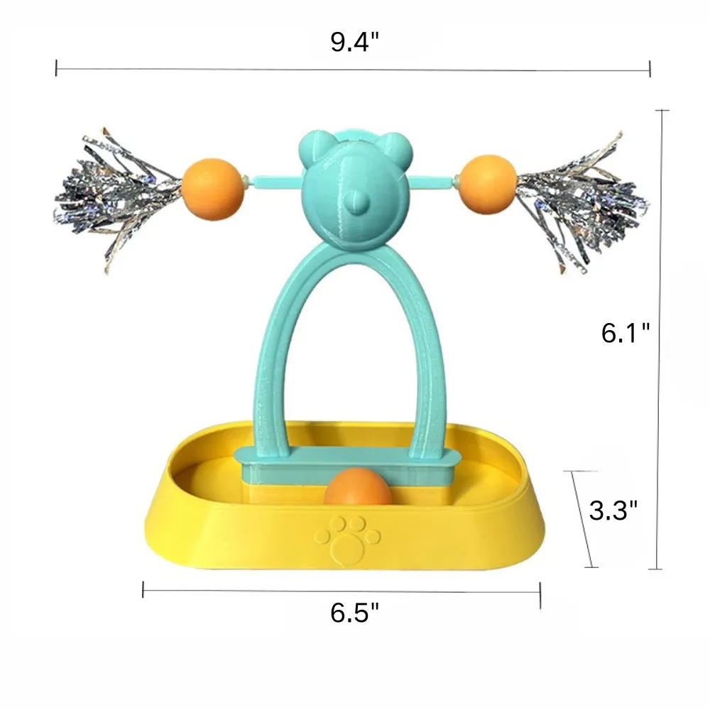 Interactive Cat Spinning Windmill Toy with Track Balls