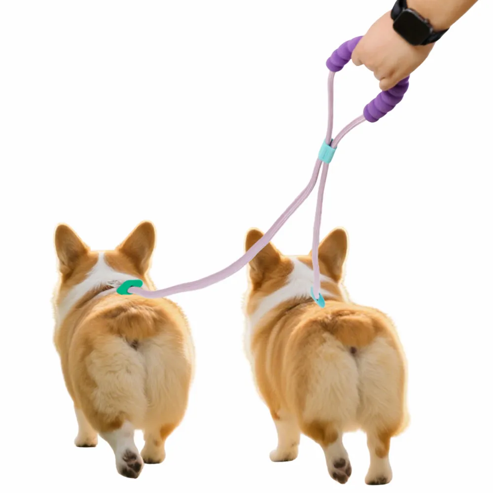 Durable Strong and Comfortable Nylon Dual Dog Leash for Two Dogs Durable Strong and Comfortable Nylon Dual Dog Leash for Two Dogs