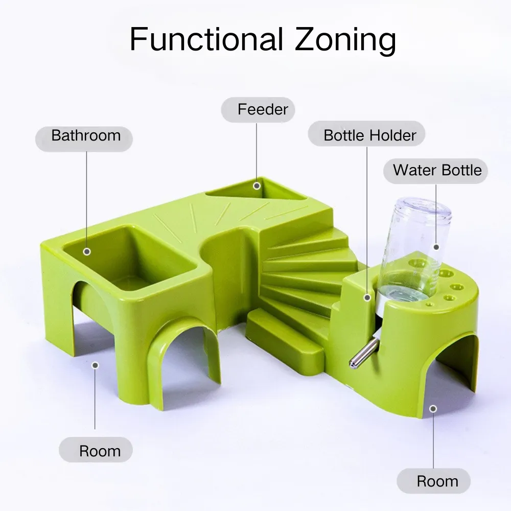 Multi-Functional Hamster Cage Accessory Set with Water Bottle