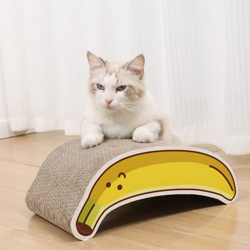 Cute Cartoon Design Durable Corrugated Cardboard Cat Scratcher